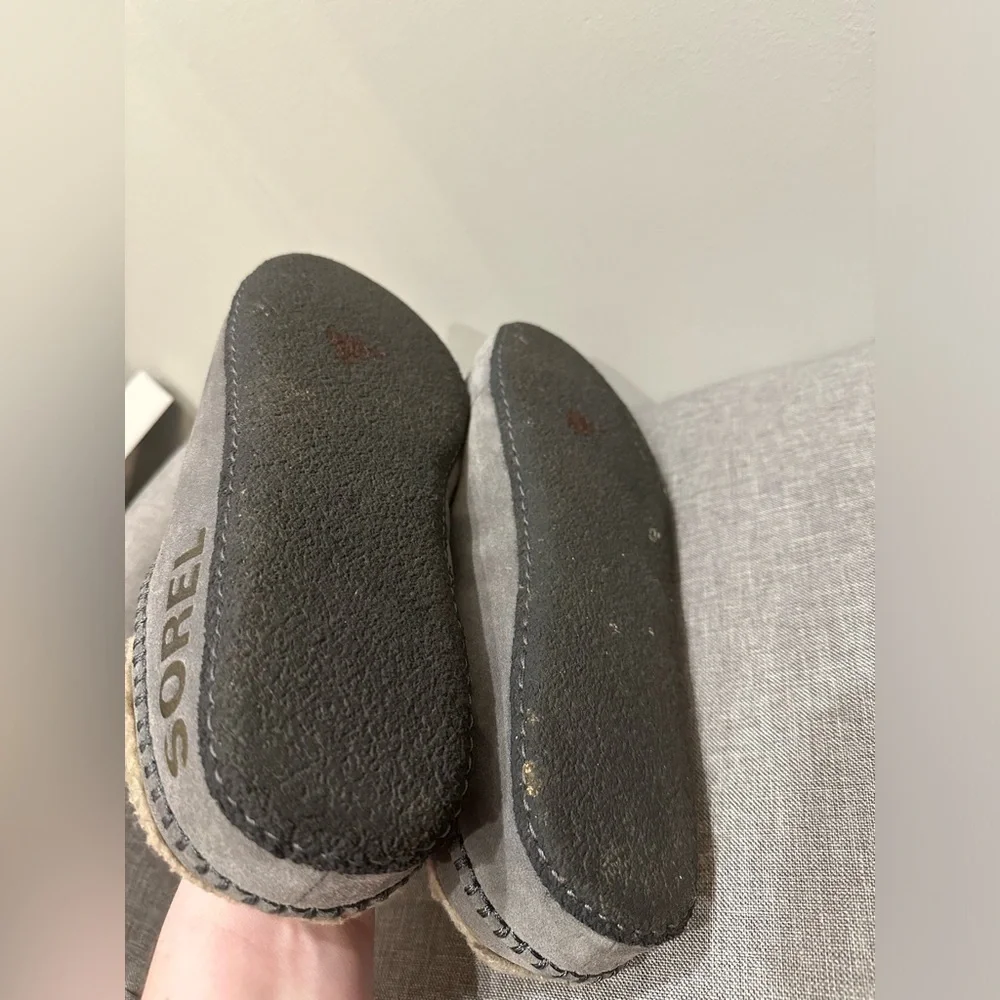 Sorel Men’s Falcon Ridge II Slipper Gray Suede Size 13 M Sherpa Lined Slides